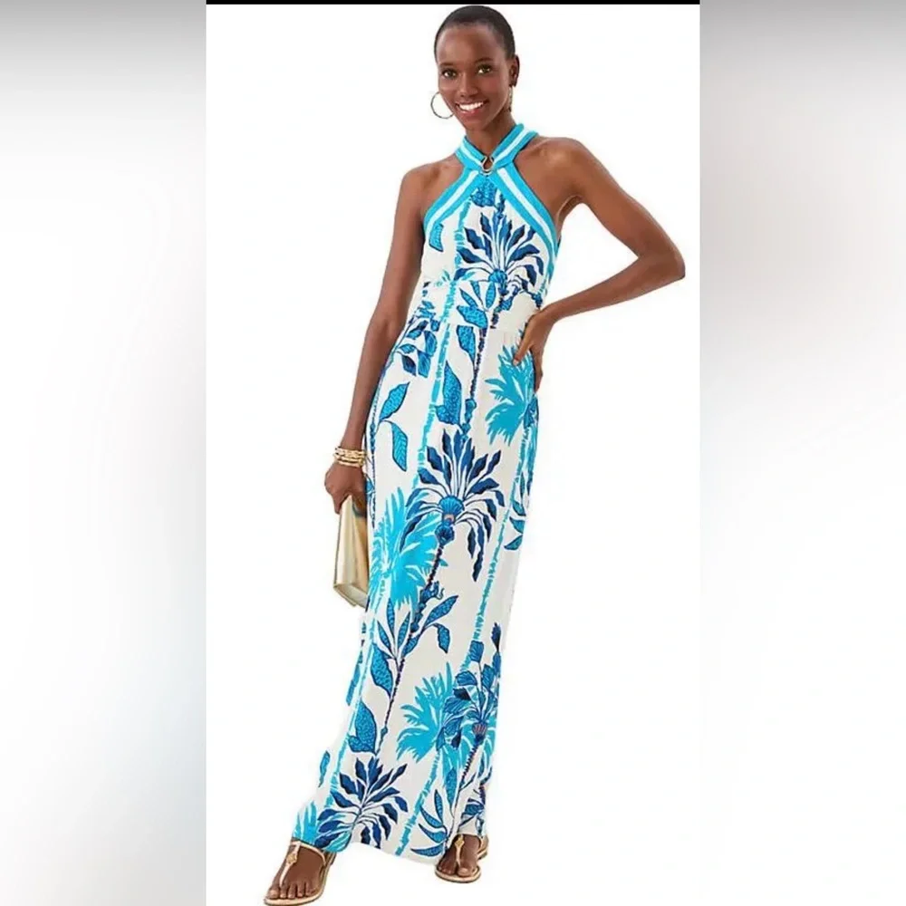 Lily Pulitzer Devena Halter Maxi Dress Size 16 NWT - Picture 1 of 15